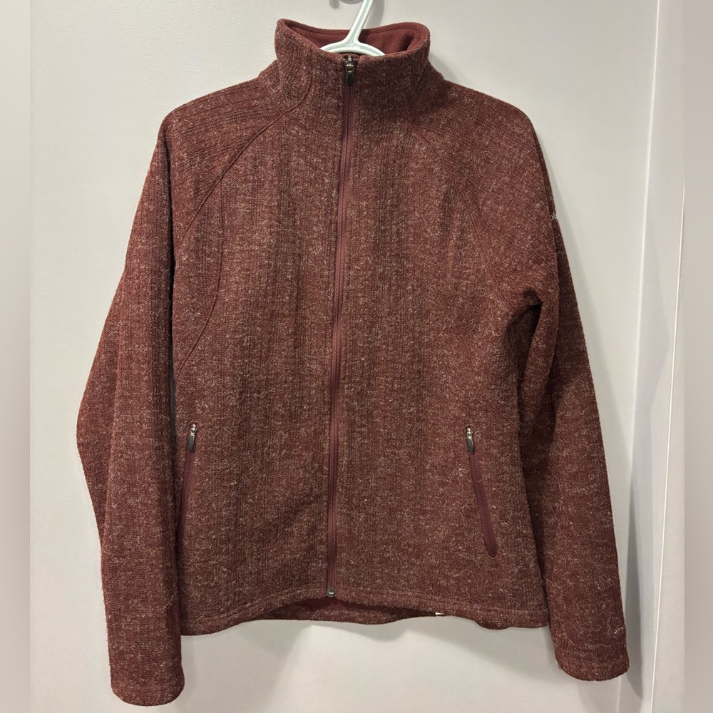 Columbia Full Zip Fleece Jacket Women’s M | Burgundy Maroon Cozy Outdoor Jacket
